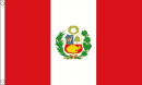 Peru mit Wappen Fahne gedruckt | 150 x 225 cm